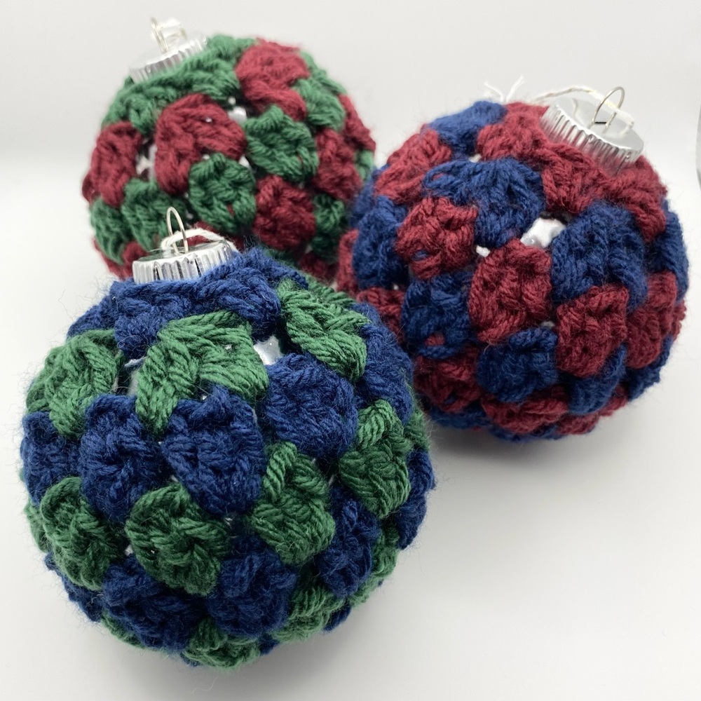 Set of 3 Handmade Crochet Christmas Ornaments